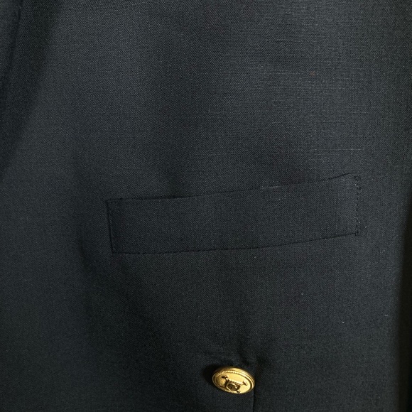 Wool Cordovan & Grey Navy Double-Breasted Blazer with Gold Buttons Sz 42L - Picture 4 of 16